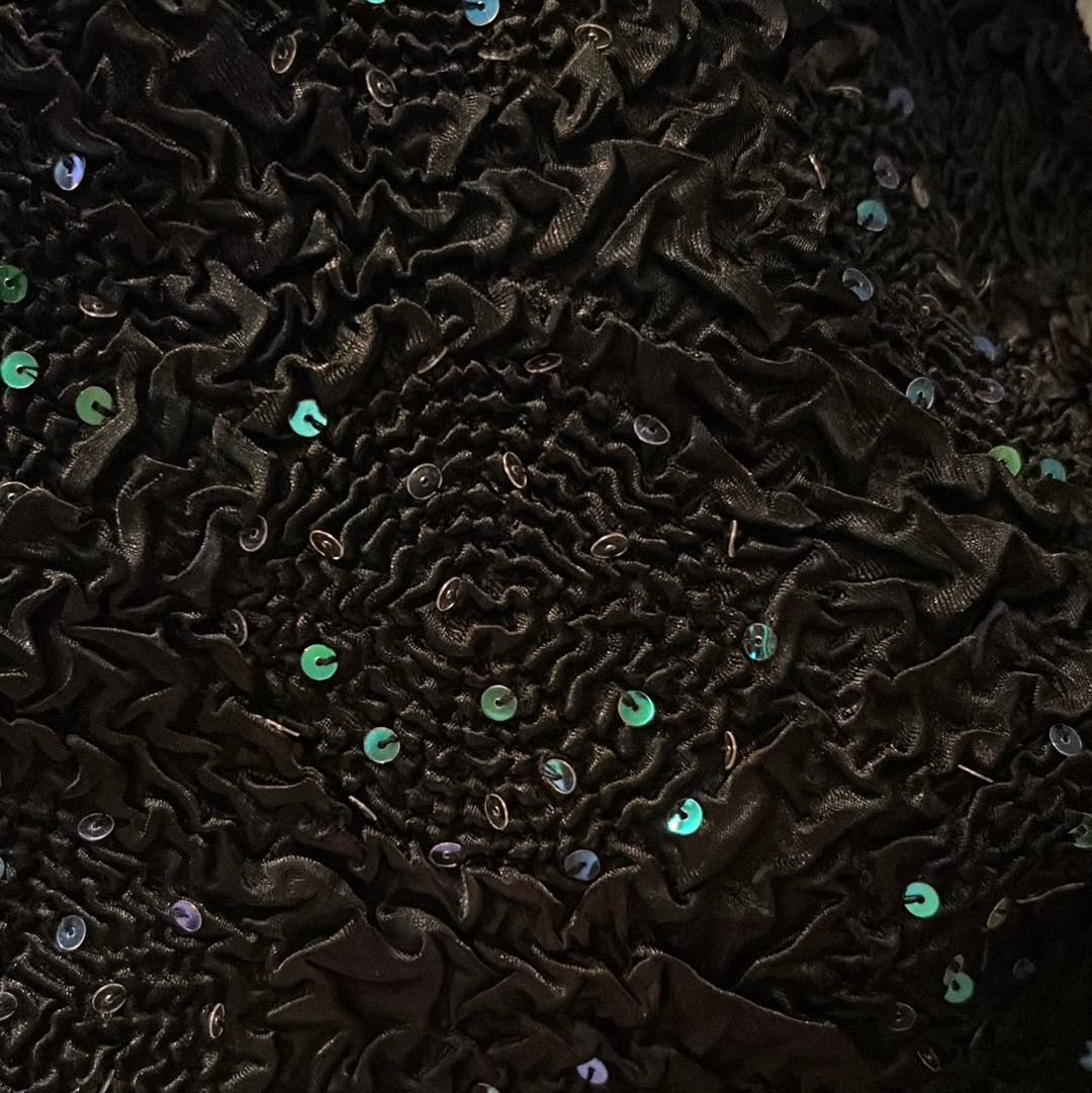 Bala Bala crinkle short sleeve crew neck sequin top