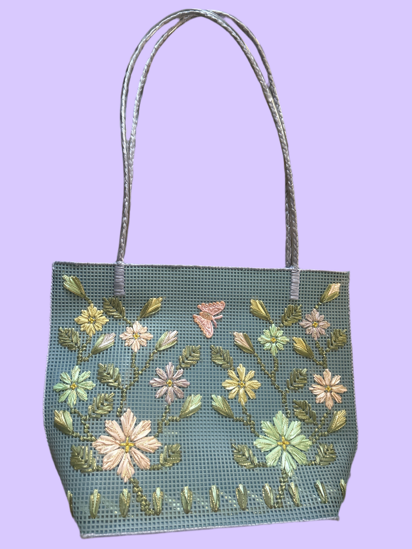 90’s Handmade Flower Embroidery Bag