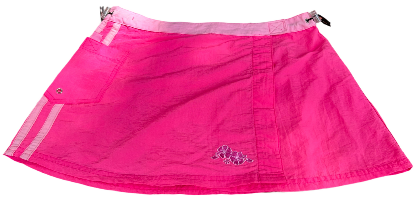 No Boundaries Neon Pink Baby Pink Surfer Swim Summer Pickleball Mean Girls Y2K Mini Wrap Skirt Size Medium
