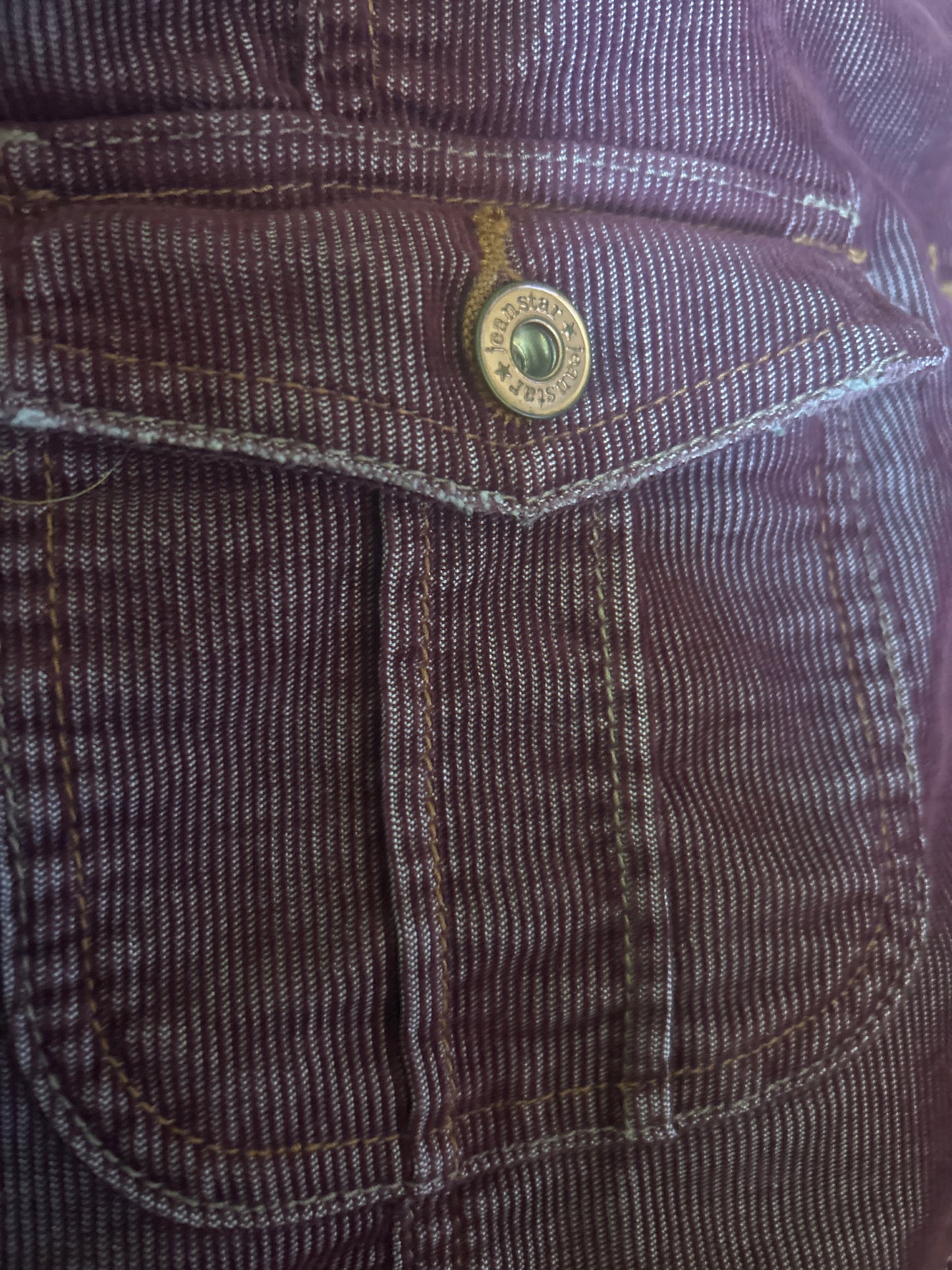 Jeanstar Maroon Micro Stripe Corduroy Y2K Western Two Button Blazer Size Medium