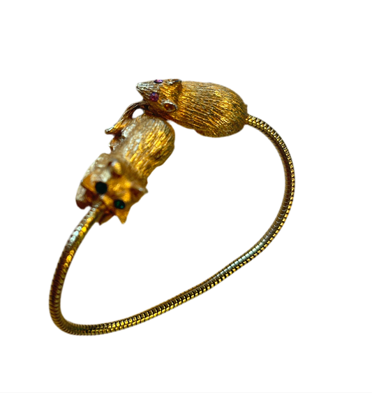 Vintage Cat and Mouse Sweater Chain Clips