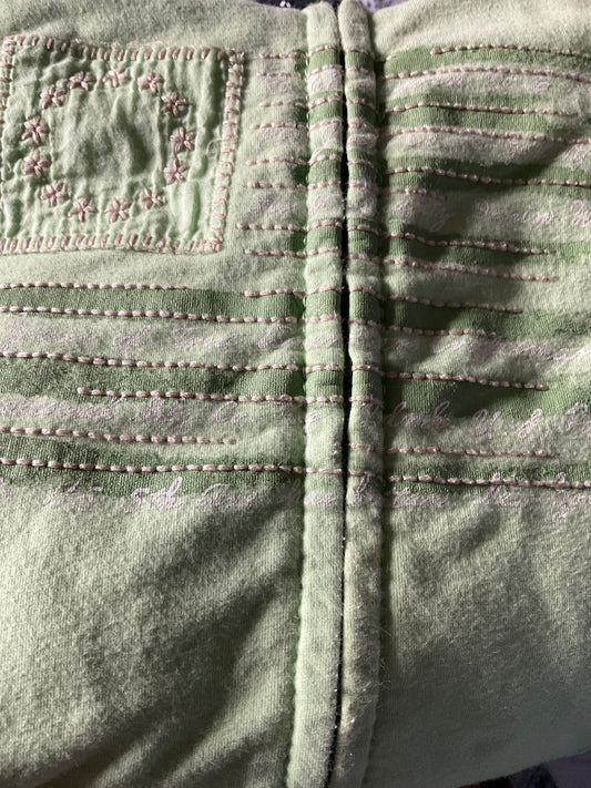 Polo Jeans Company Pale Neon Green French Terry Cotton Full Zip Hoodie Size Small