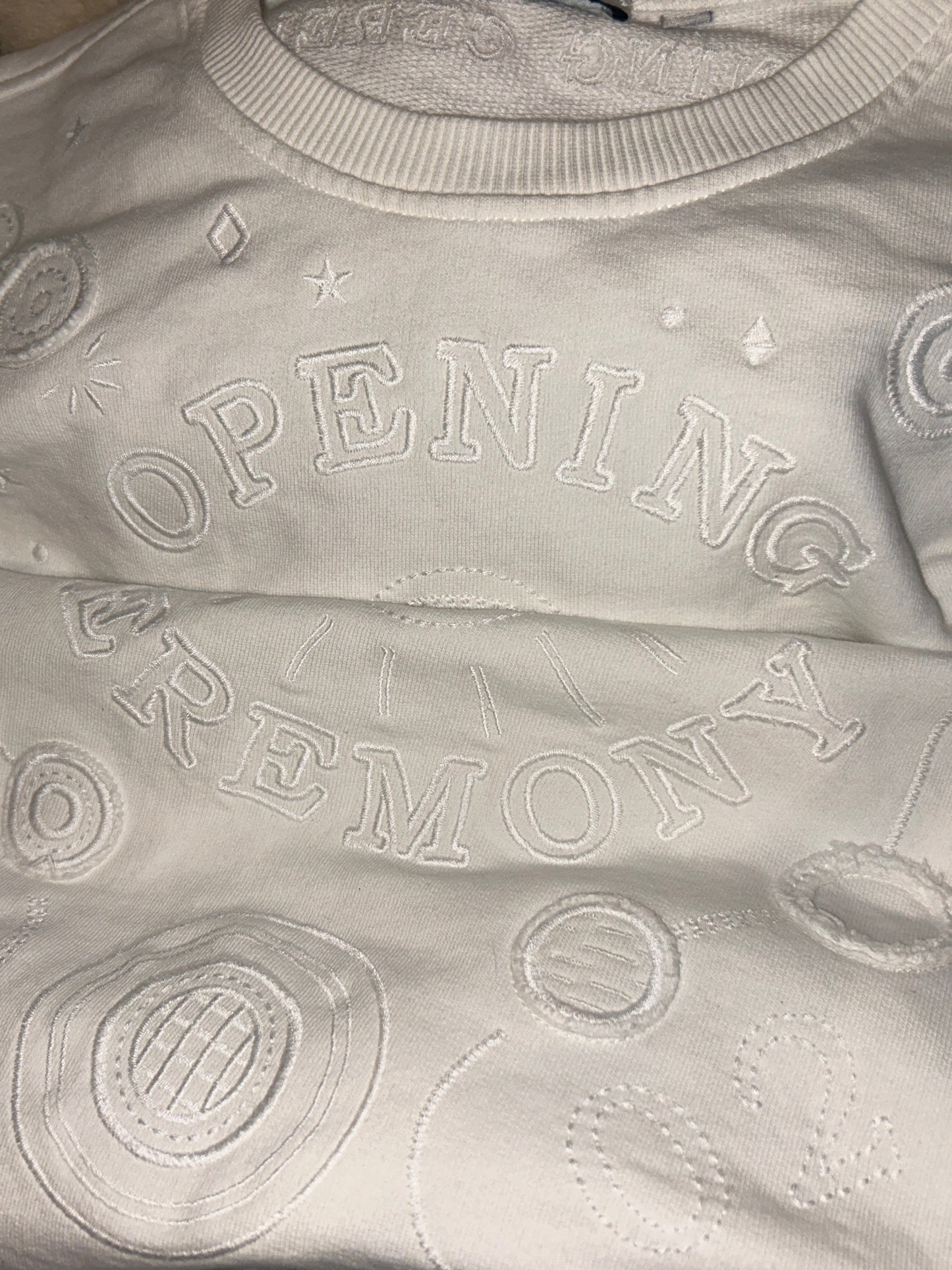Opening Ceremony White on White Embroidered Sweatshirt Dress Size Medium