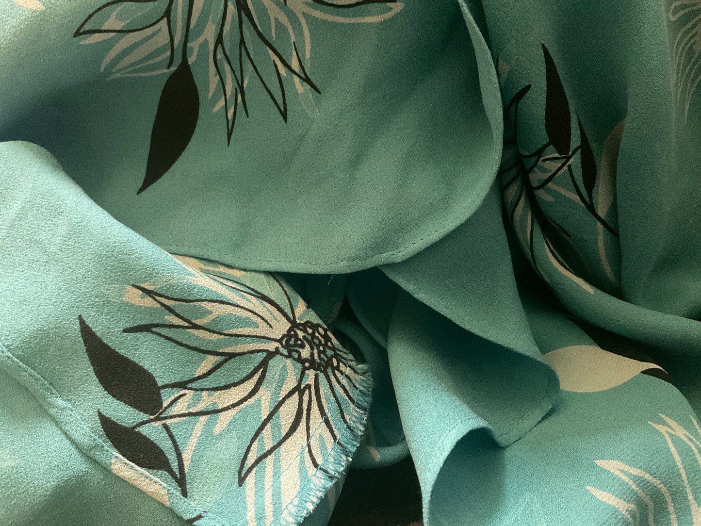 Teal (Reversible If You’re Brave) Fairy Hem Ruffle Flamenco Slit Bias Cut Floral Print Y2k Skirt Size 8