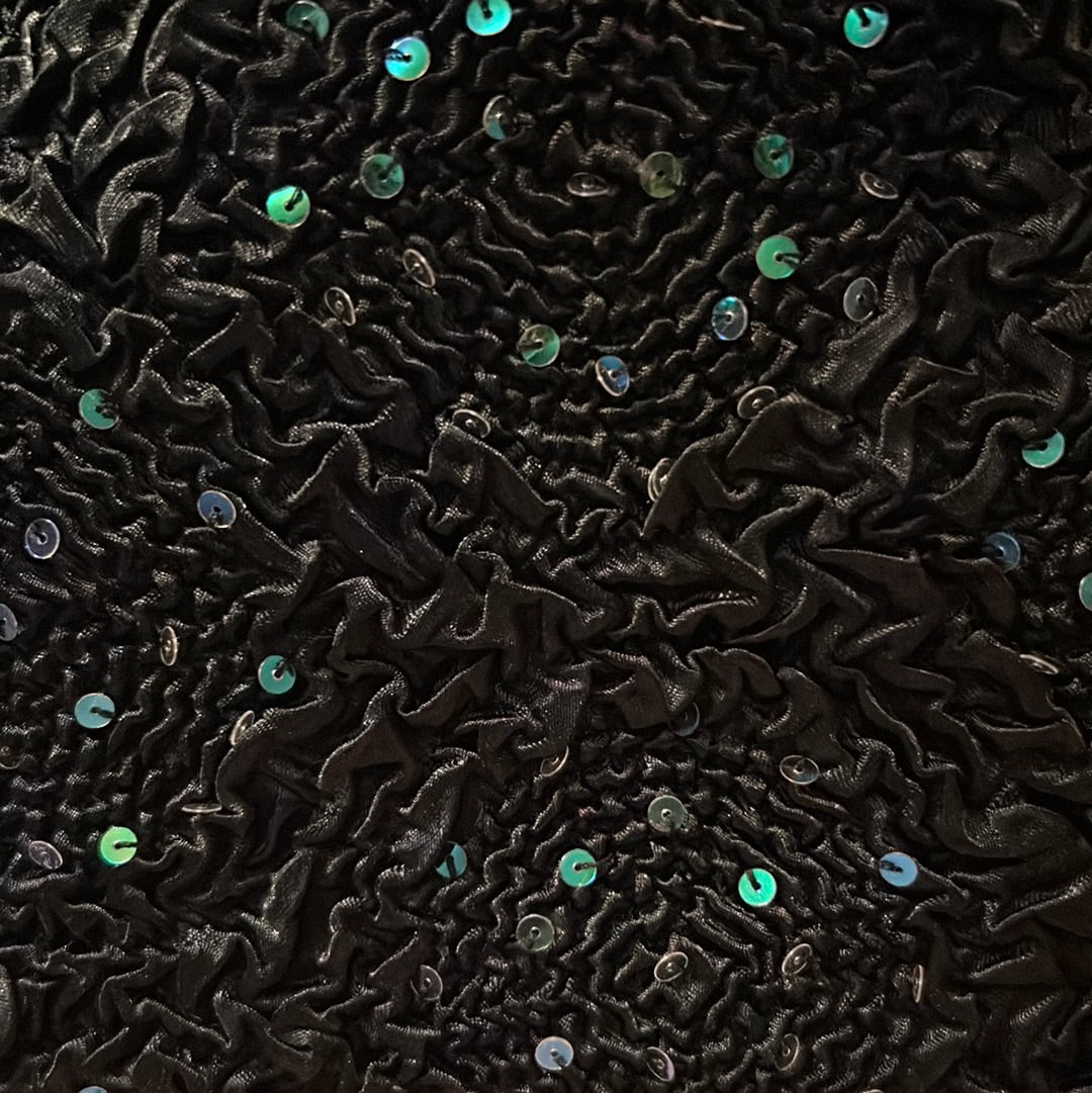 Bala Bala crinkle short sleeve crew neck sequin top