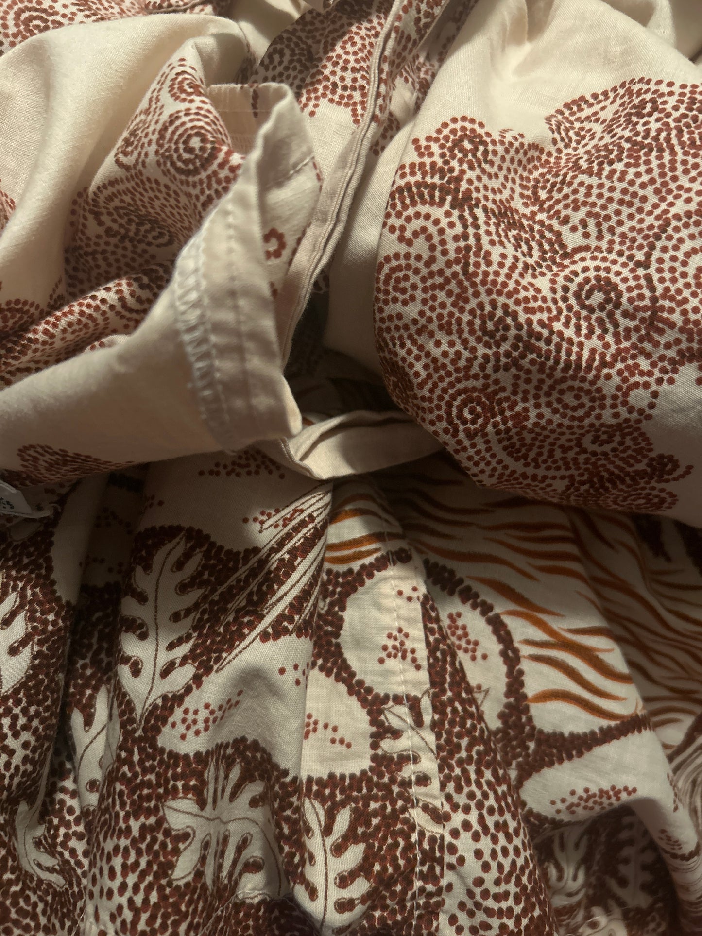 Liberty House Wrap 70’s does 90’s Cream and Brown Skirt (one size fits xs-l)