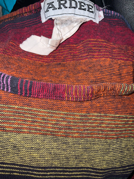 Ardee Marled Stripe Rainbow 70’s 90’s Cotton Tee Size Large