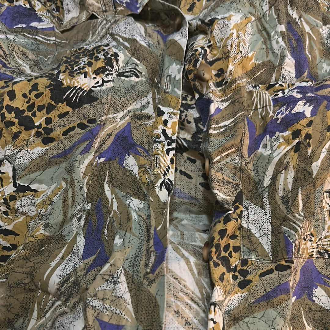 Capistrano Leopard Cotton Short Sleeved Button Up