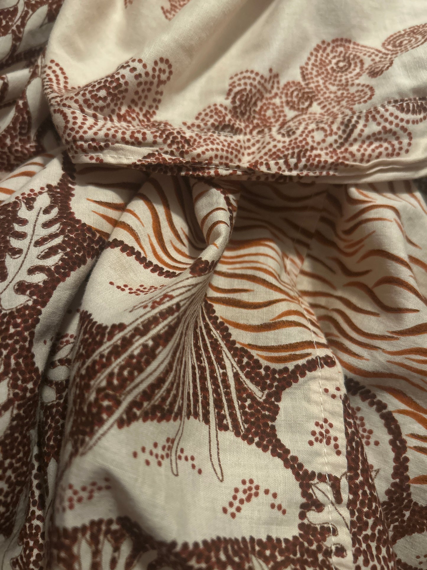 Liberty House Wrap 70’s does 90’s Cream and Brown Skirt (one size fits xs-l)