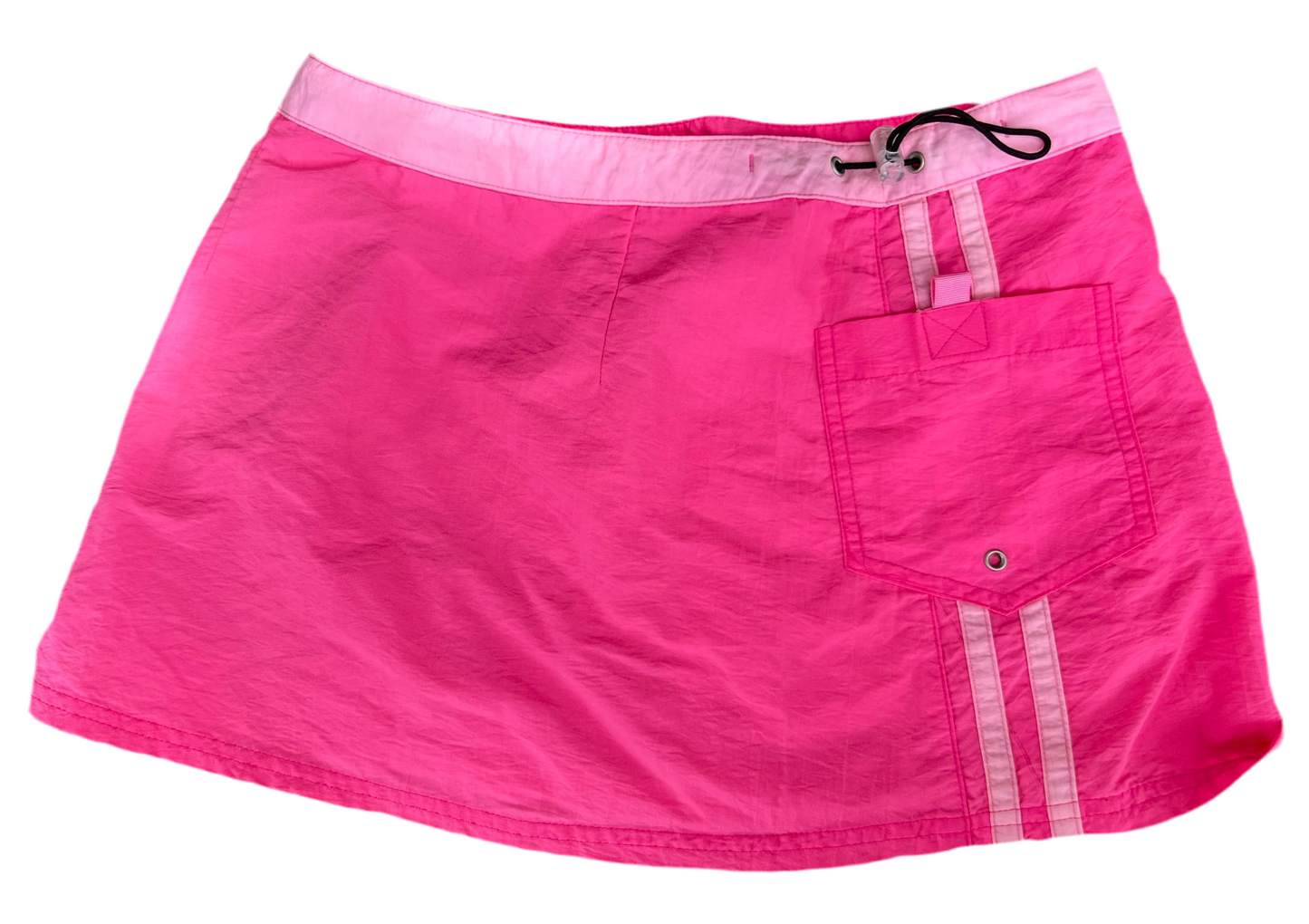 No Boundaries Neon Pink Baby Pink Surfer Swim Summer Pickleball Mean Girls Y2K Mini Wrap Skirt Size Medium