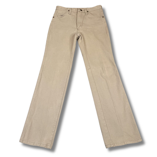 VINTAGE Wrangler Jeans Mens 34x30 Tan 936 Slim Fit Cowboy Cut Workwear USA Made