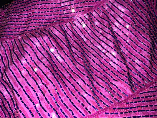 Karen Millen Sequin Beaded Purple Spaghetti Strap Wiggle Dress Gown