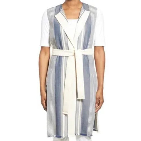 Lafayette 148 NY Calico Awning-Stripe Fergie Vest SZ S