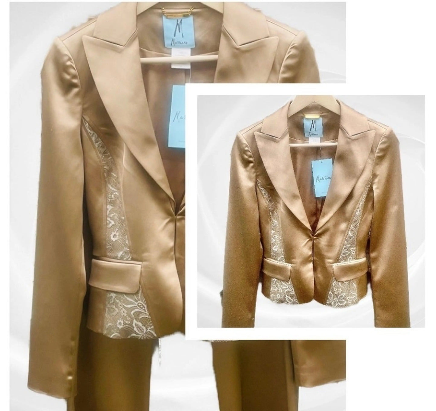 Marciano Champagne Gold Lace Blazer Size 4