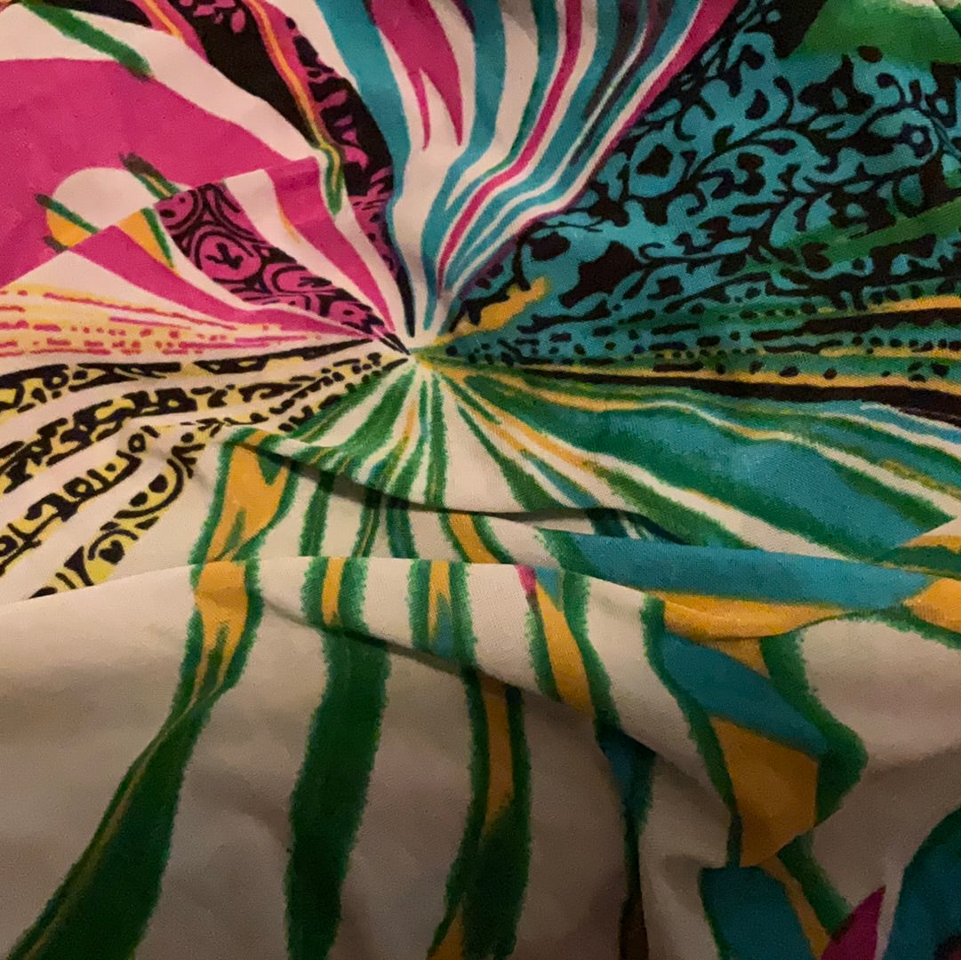 Illegible Tag Y2K Abstract Bright Jewel Tones Mini Slinky Dress