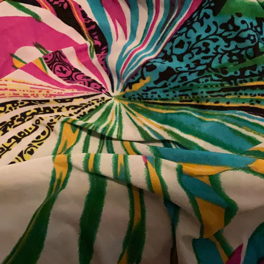 Illegible Tag Y2K Abstract Bright Jewel Tones Mini Slinky Dress