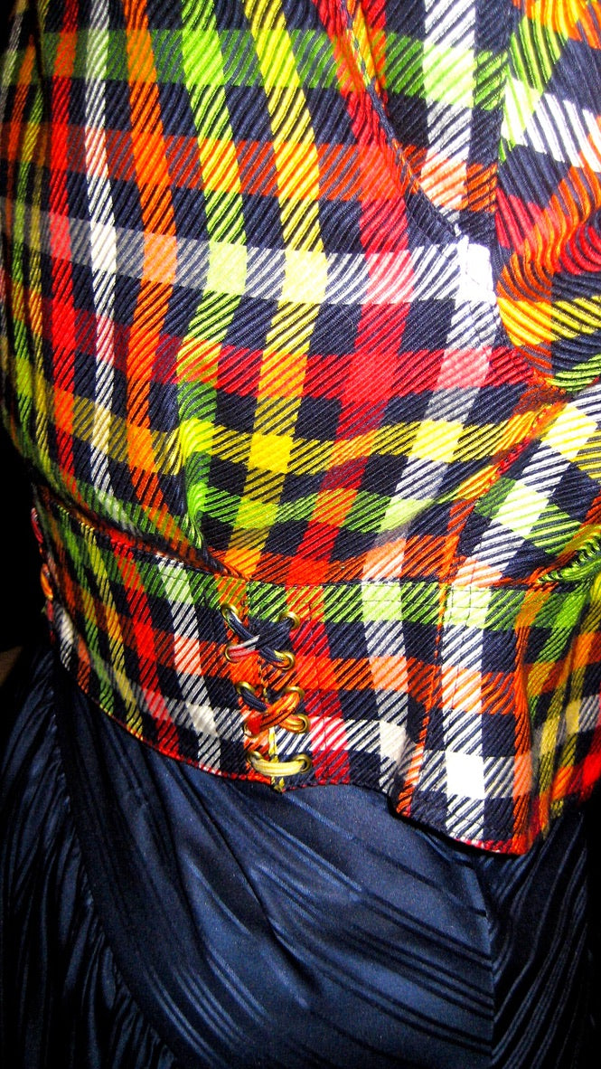 Clueless Plaid Neon Ungaro Moto Jacket
