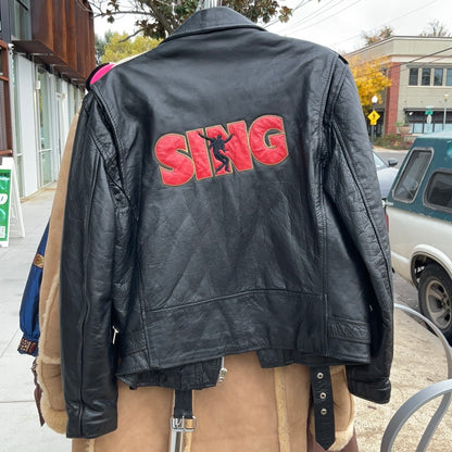 Sing RARE Teamsters Leather Jacket Size 42