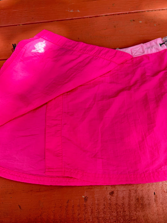 No Boundaries Neon Pink Baby Pink Surfer Swim Summer Pickleball Mean Girls Y2K Mini Wrap Skirt Size Medium