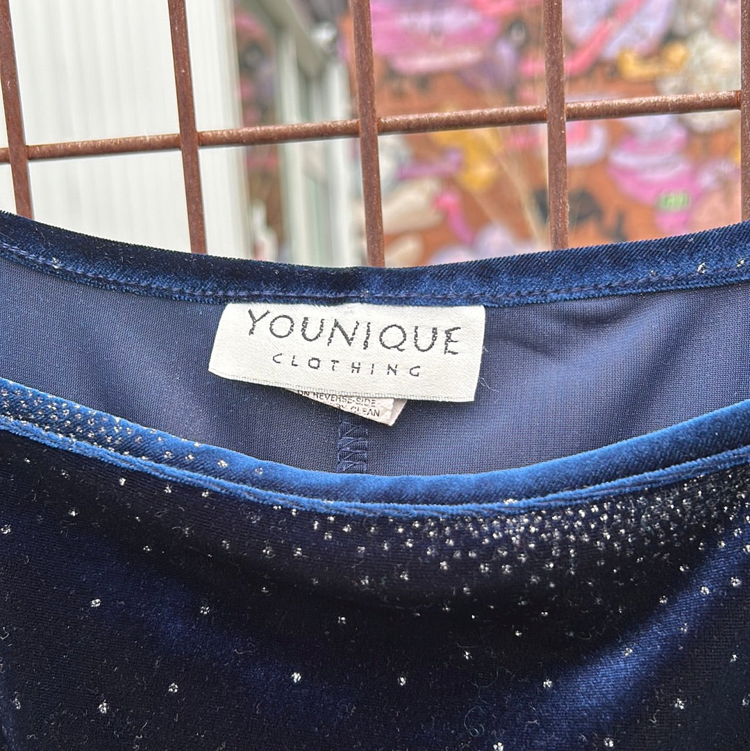 Younique Navy and Sparkle Mini Dress size Medium