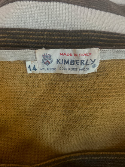 Kimberly 100% Pure Wool 1960’s Mod Sleeveless Shell Top Labelled Size 14