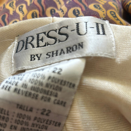 Dress U II by Sharon Vintage Paisley Y2K Bias Cut Maxi Dress Size 22