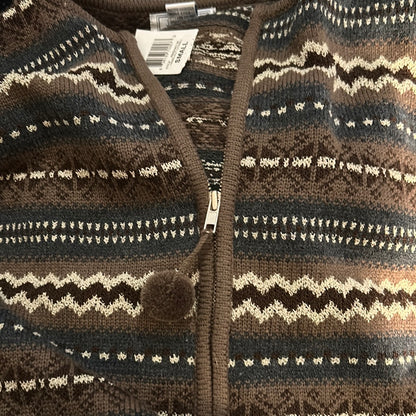 Jennifer Moore Fair Isle Y2k Zipper Cardigan