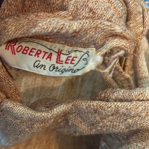 Roberta Lee Cream Wool Silk Bouclé Tan 60’s Sheath Minidress Small