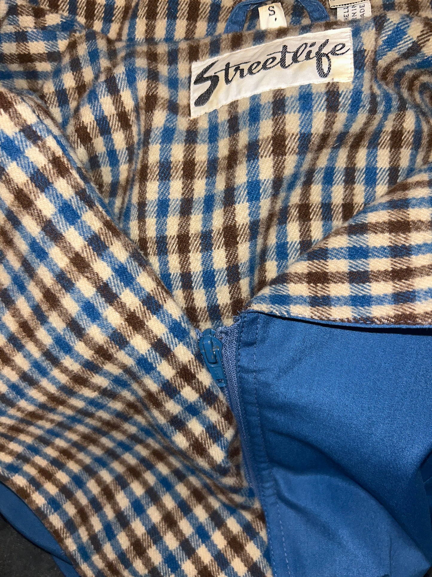 Jessica Fletcher Burr Berry Jacket with Plaid Trim Size Small