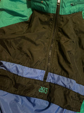 Load image into Gallery viewer, Vintage Asics Jacket Men&#39;s Size Small/Medium Windbreaker  Kangaroo Pocket Blue Teal/Green