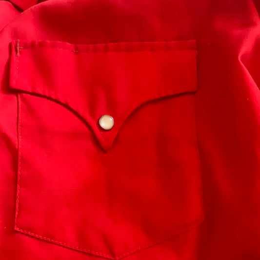 Vintage Red Pearl Button Western Shirt 16 1/2-35