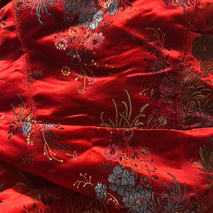 Red Silk Y2K Brocade Mini Dress
