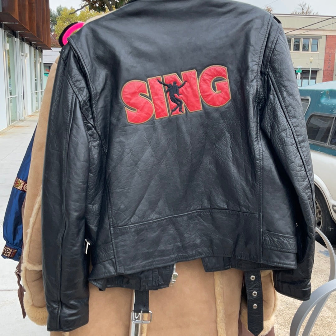 Sing RARE Teamsters Leather Jacket Size 42