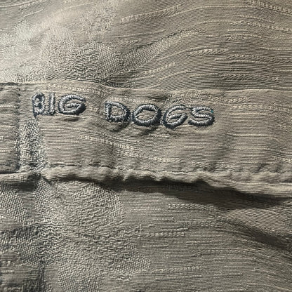 Silk Big Dogs Resort Wear Slate Blue Short Sleeved Button Up