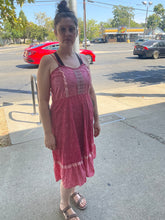 Load image into Gallery viewer, Pinks Fairycore Cottagecore Gunne 70’s does 90’s Lace and Ruffle on Cotton Coordinating Calico Cotton Midi Pinafore Dress