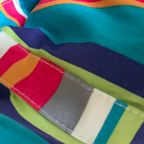 Ixia Y2K Rainbow Candy Striped Stretch Cotton Mini A-Line Dress