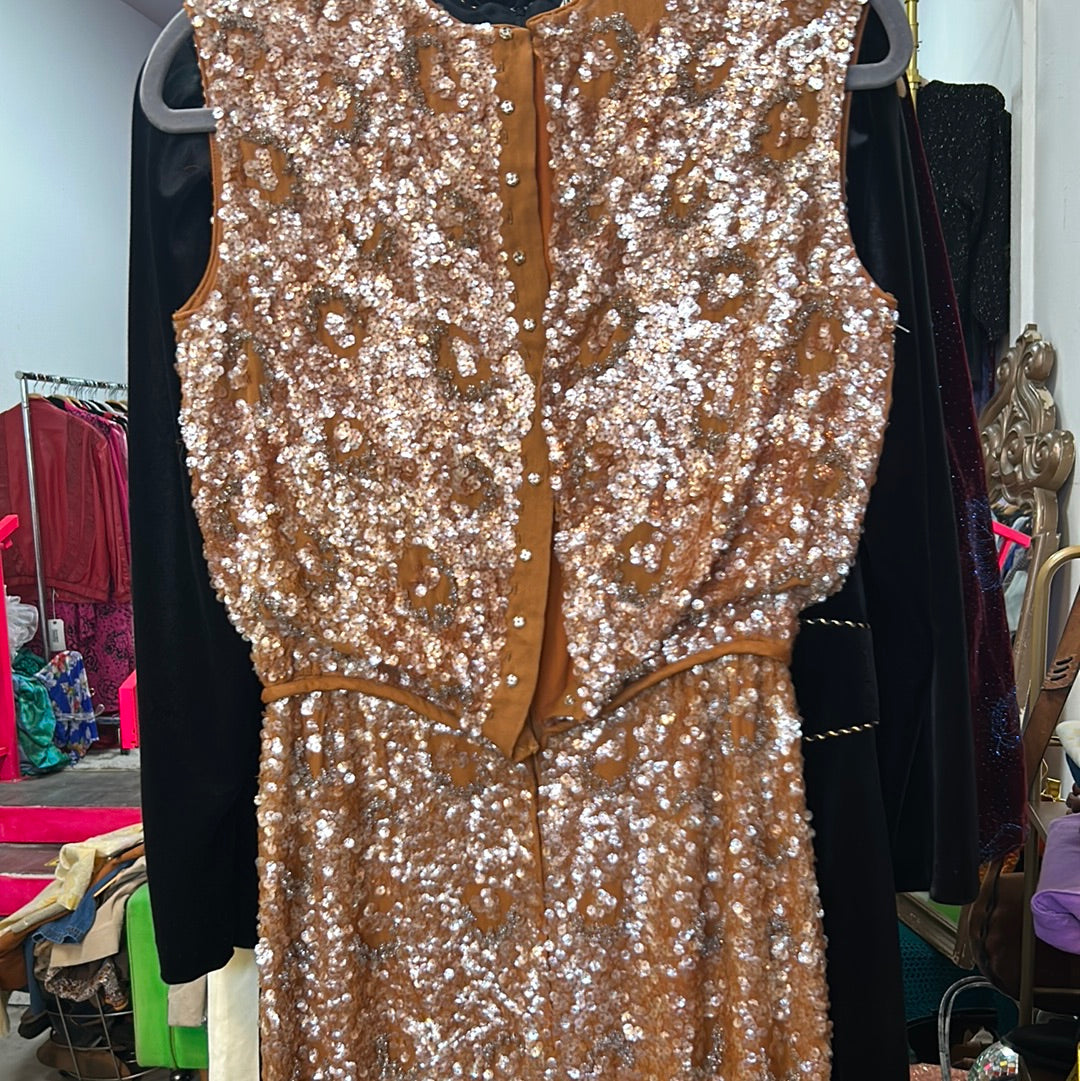 Cheetah Sequin 1950’s Cocktwil Dress