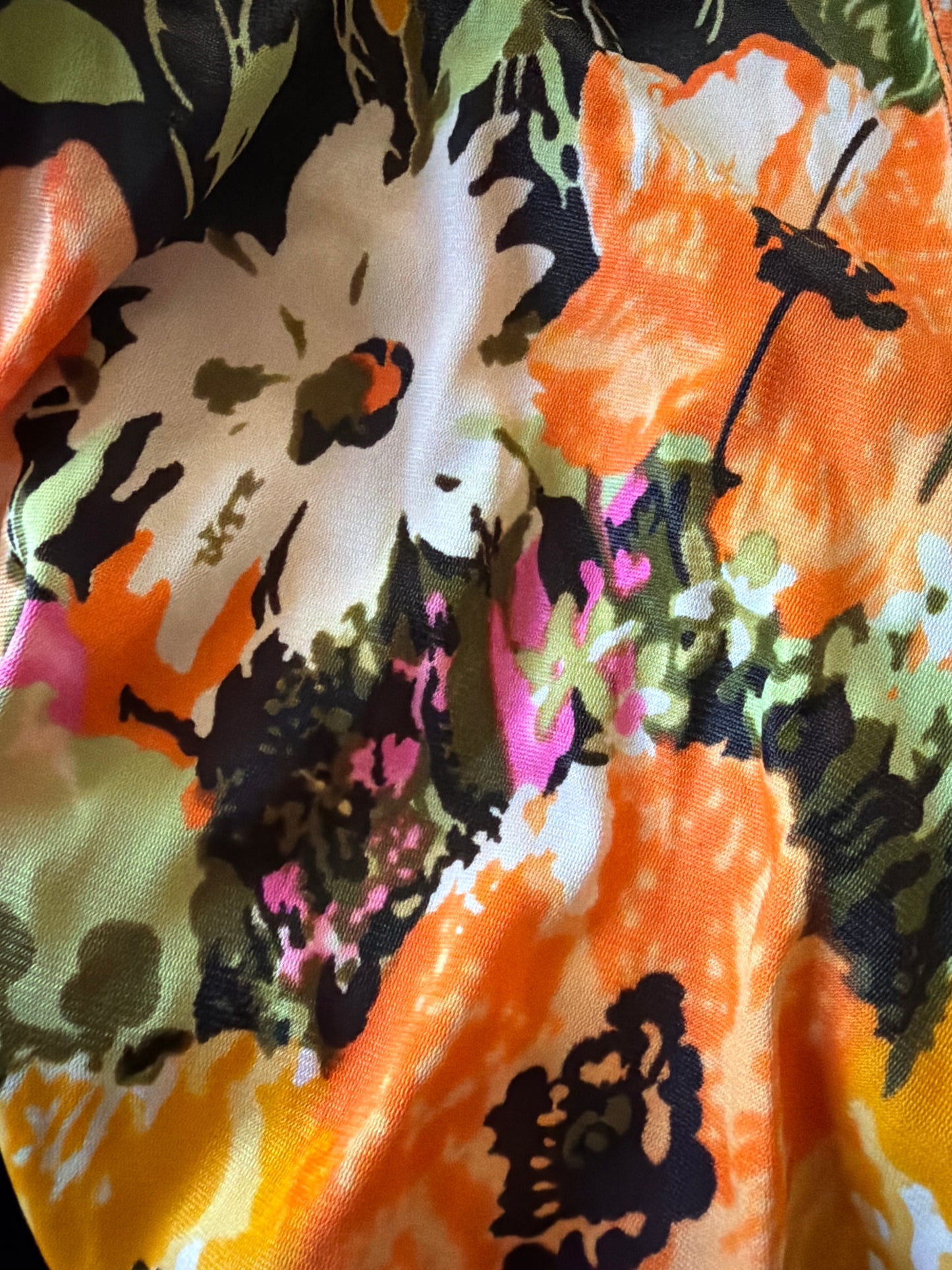 60’s / 70’s Poppies Floral Cap Sleeve Cottagecore Ballerina Wrap Top Size Small/Medium