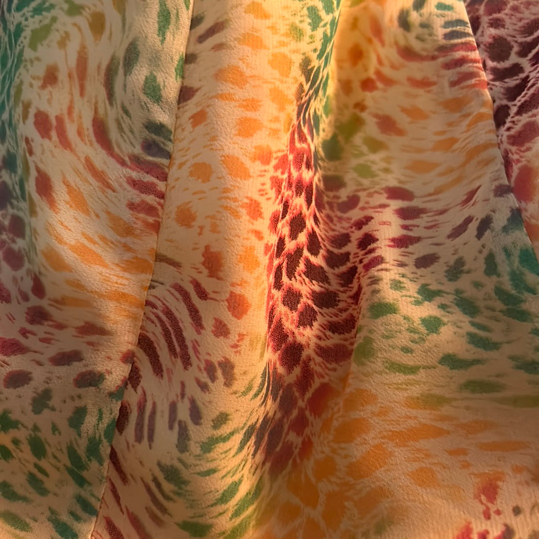 Joseph Ribkoff Rainbow Leopard Animal Print Fairy Hem A-Line Skirt