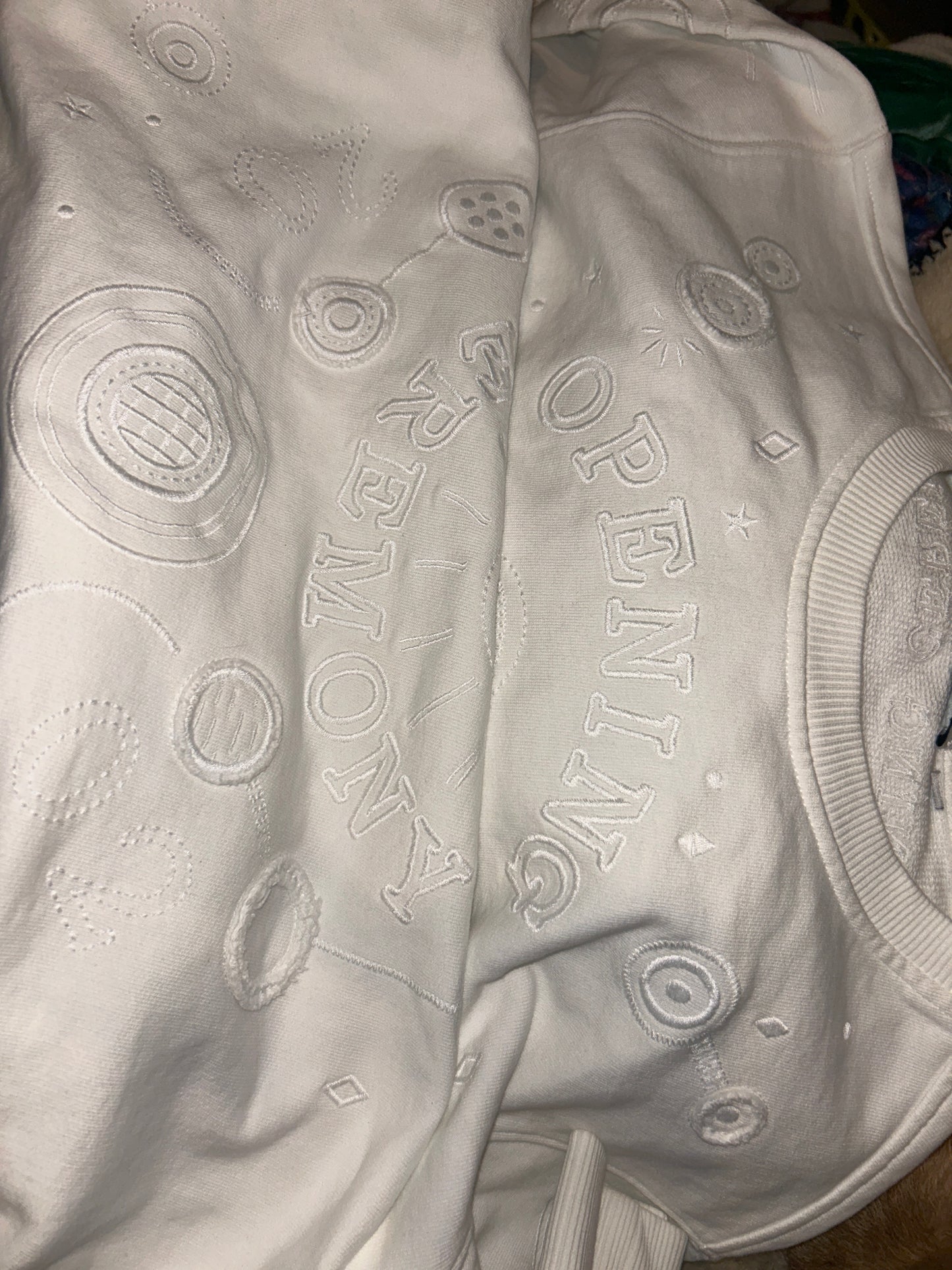 Opening Ceremony White on White Embroidered Sweatshirt Dress Size Medium