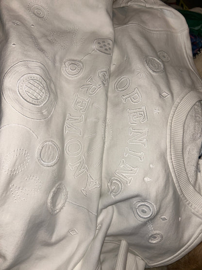 Opening Ceremony White on White Embroidered Sweatshirt Dress Size Medium