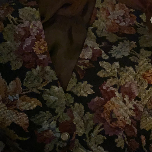 Conrad C Collection Dark Floral Tapestry Vest
