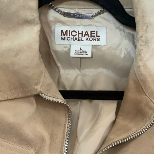 MICHAEL 	KORS Vintage Tan Suede Collared Zipper Jacket