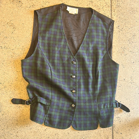 Tofy Double side Cinch Plaid Tartan 90’s Y2k Clueless Vest