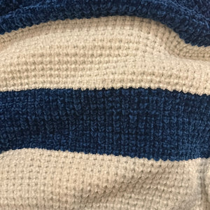 Blue and White Hannukah Stripe Chenille Sweater