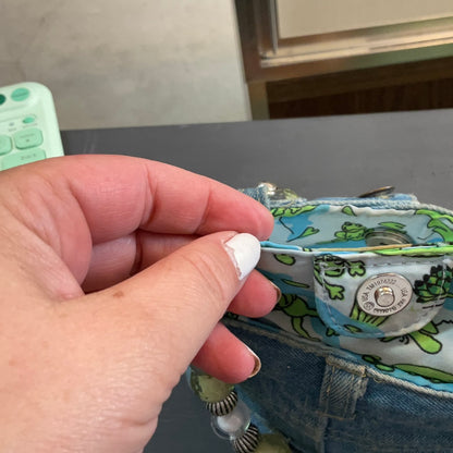 Feelin Froggy Bead Handle Y2K Denim Mini Pants Purse