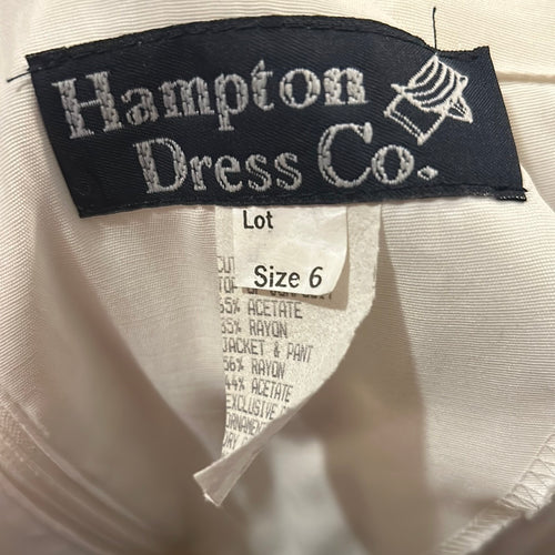 Hampton Dress Co Black Pant and White Top Jumpsuit Size 6