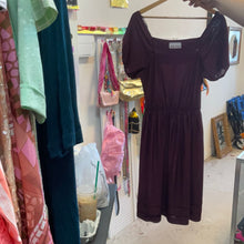 Load image into Gallery viewer, Sally Petite Maroon Disco Dress with White and Maroon string Belt