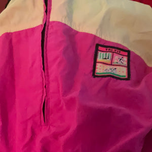 Tri-Fit Neon Yellow and Pink 1/4 Zip Up Windbreaker Size Medium