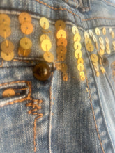 Load image into Gallery viewer, Industrial Cotton Butterfly Sequin Low Rise Flare Y2K Denim